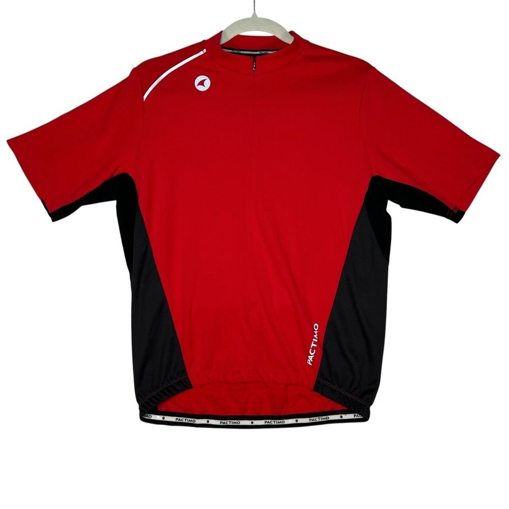 PACTIMO Men's M Short Sleeve Cycling Jersey Red Black Colorado Flag Gorpcore GVA